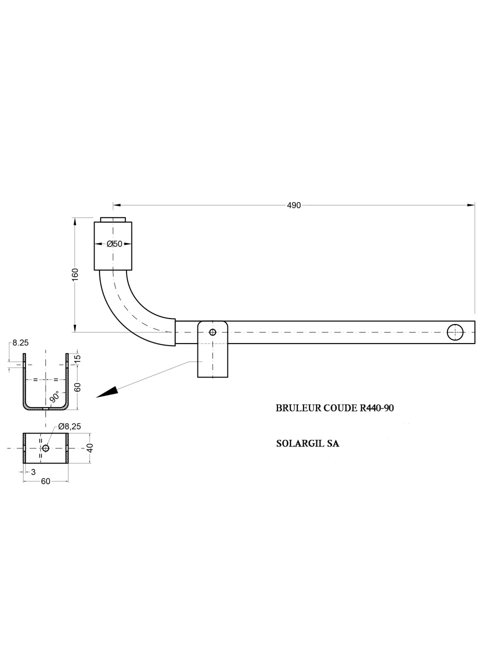 BRULEUR R440/90 COUDE PUISSANCE 52 KW