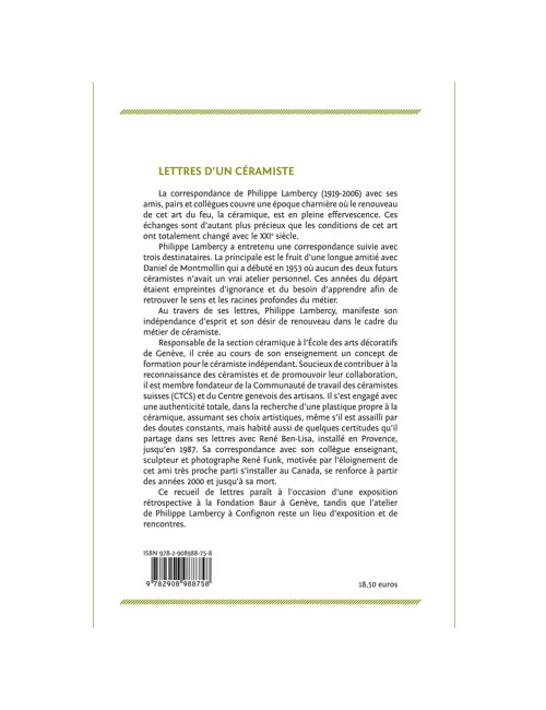 LIVRE LETTRES D'UN CÉRAMISTE