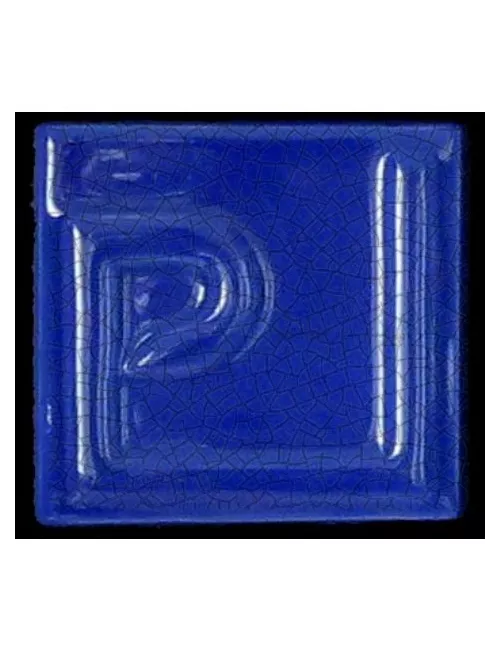 ÉMAIL FAÏENCE OPAQUE CRAQUELÉ  BRILLANT BLEU ROI 5934 ancien E31018/4
