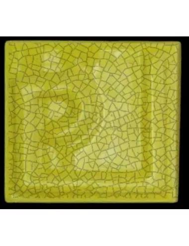 ÉMAIL FAÏENCE OPAQUE CRAQUELÉ BRILLANT JAUNE CITRON 5931 ancien E3101