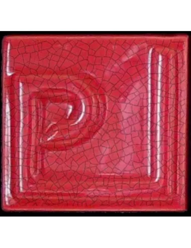 ÉMAIL FAÏENCE OPAQUE CRAQUELÉ BRILLANT ROUGE 5933 ancien E31018/3