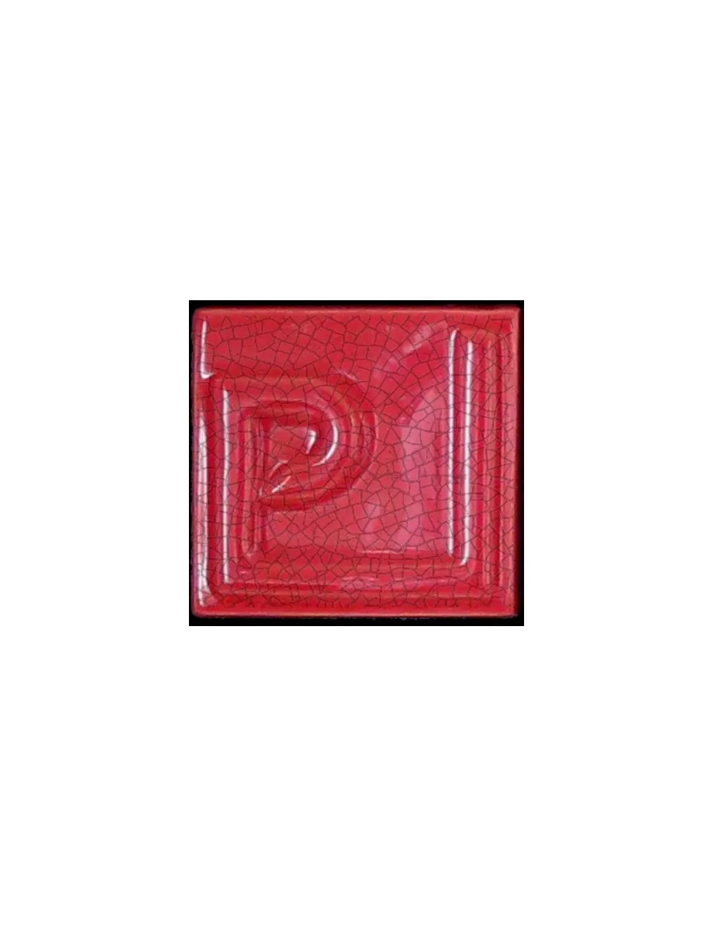 ÉMAIL FAÏENCE OPAQUE CRAQUELÉ BRILLANT ROUGE 5933 ancien E31018/3