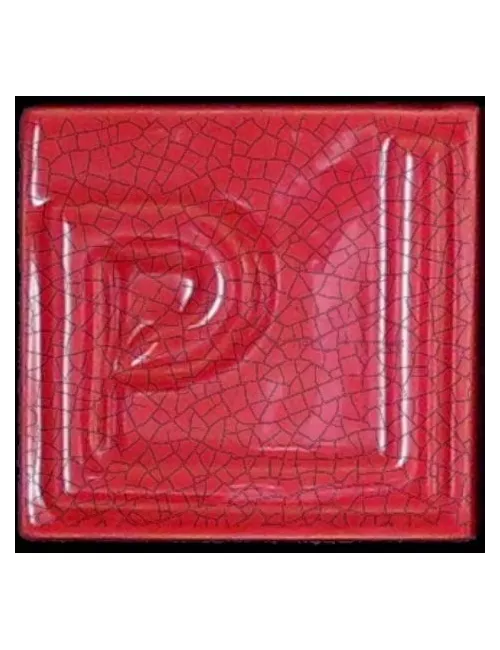 ÉMAIL FAÏENCE OPAQUE CRAQUELÉ BRILLANT ROUGE 5933 ancien E31018/3