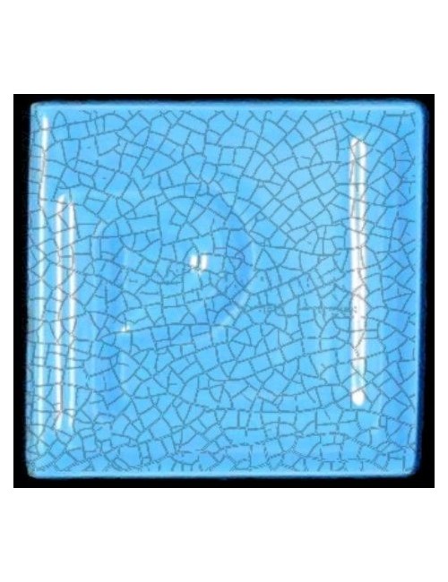 ÉMAIL FAÏENCE OPAQUE CRAQUELÉ BRILLANT TURQUOISE 5937 ancien E31018/7