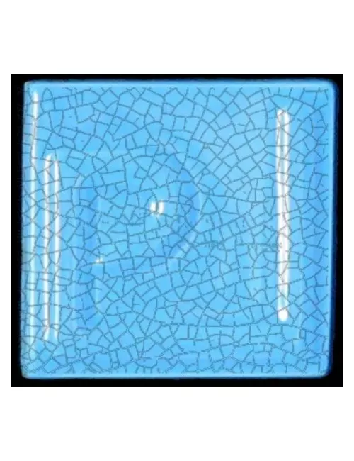 ÉMAIL FAÏENCE OPAQUE CRAQUELÉ BRILLANT TURQUOISE 5937 ancien E31018/7