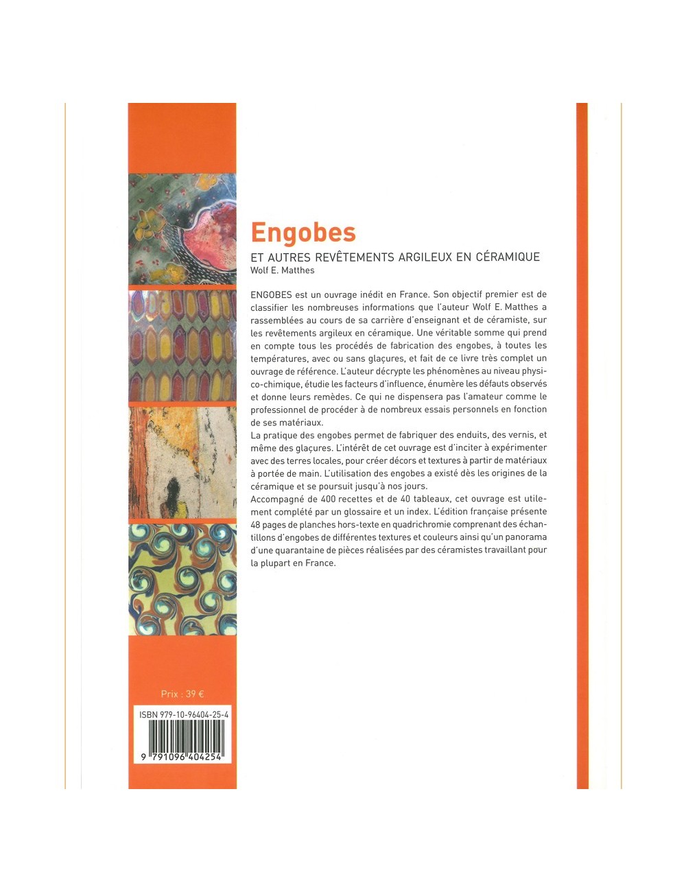 LIVRE ENGOBES ET AUTRES REVETEMENTS ARGILEUX EN CERAMIQUE