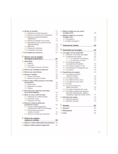 LIVRE ENGOBES ET AUTRES REVETEMENTS ARGILEUX EN CERAMIQUE