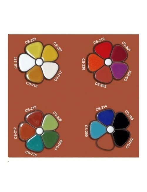 ÉMAIL FAÏENCE OPAQUE CLOISONNÉ BRILLANT CORAÏL CS205