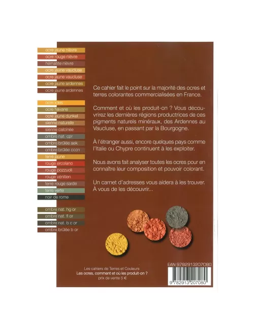 LIVRE LES OCRES ,COMMENT ET OÙ LES PRODUIT-ON ?