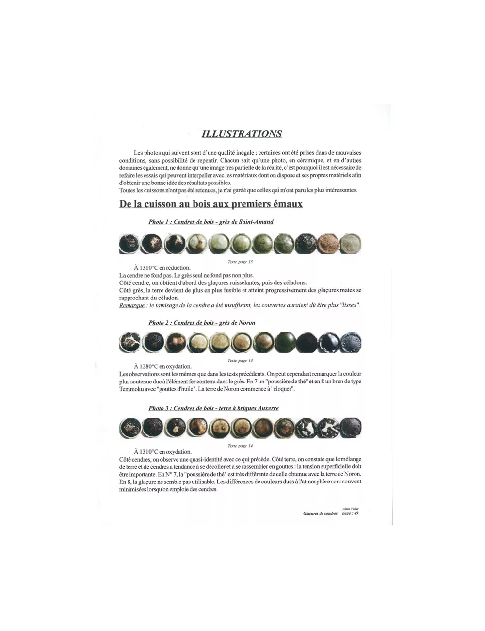 LIVRE CENDRES ET GLAÇURES, MÉTHODE DES MÉLANGES