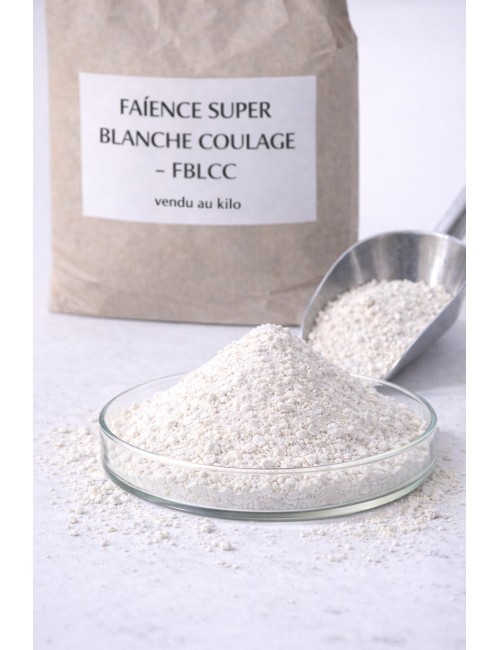 FAÏENCE SUPER BLANCHE COULAGE - FBLCC sac de 25 kg / vendu au kg