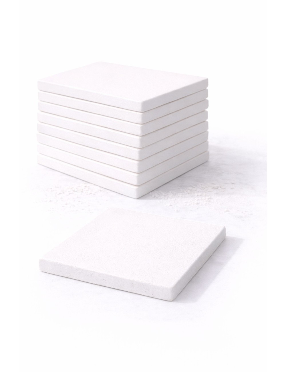 BISCUIT CARREAU PRESSE FAIENCE EXTRA BLANC 100*100*7 MM