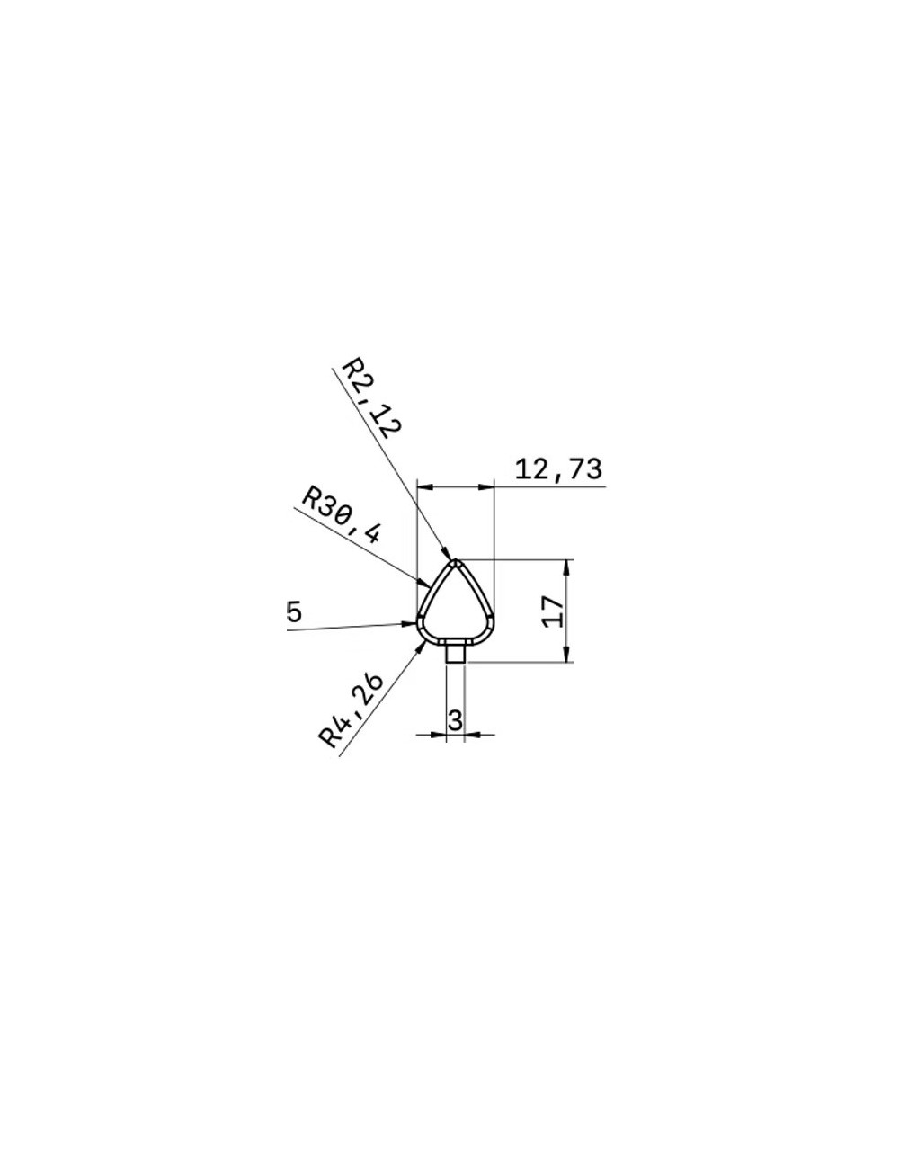MIRETTE TUNGSTENE FIL COUPANT TRIANGULAIRE L16CM