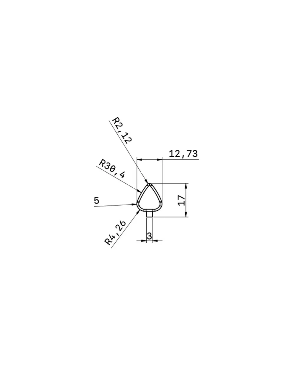 MIRETTE TUNGSTENE FIL COUPANT TRIANGULAIRE L16CM (Fin Stock)