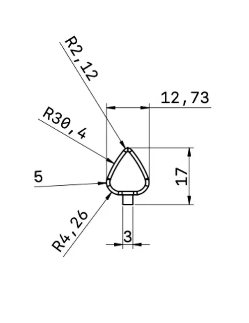 MIRETTE TUNGSTENE FIL COUPANT TRIANGULAIRE L16CM (Fin Stock)