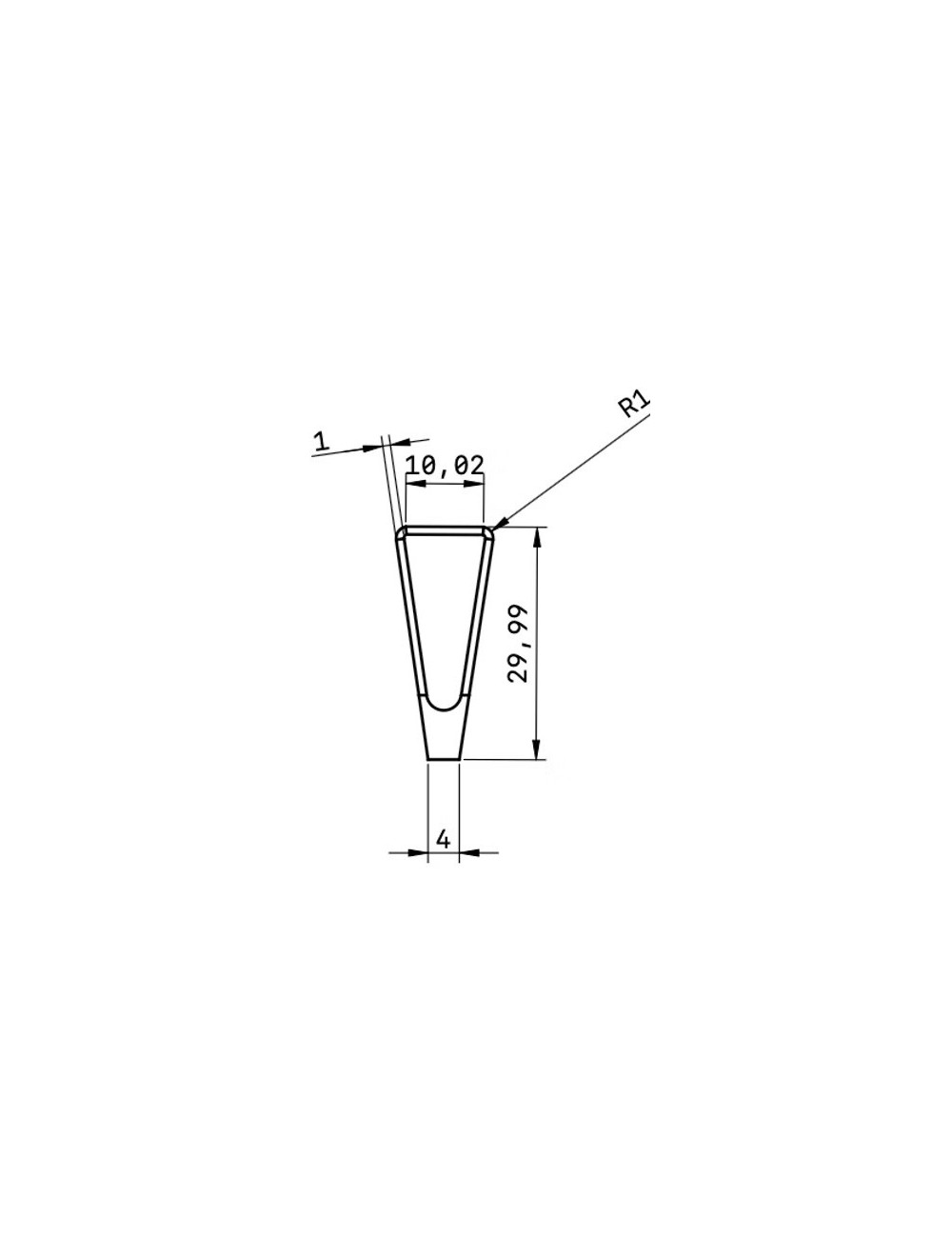MIRETTE TUNGSTENE FIL COUPANT FORME TRIANGLE ETROIT L17.5CM