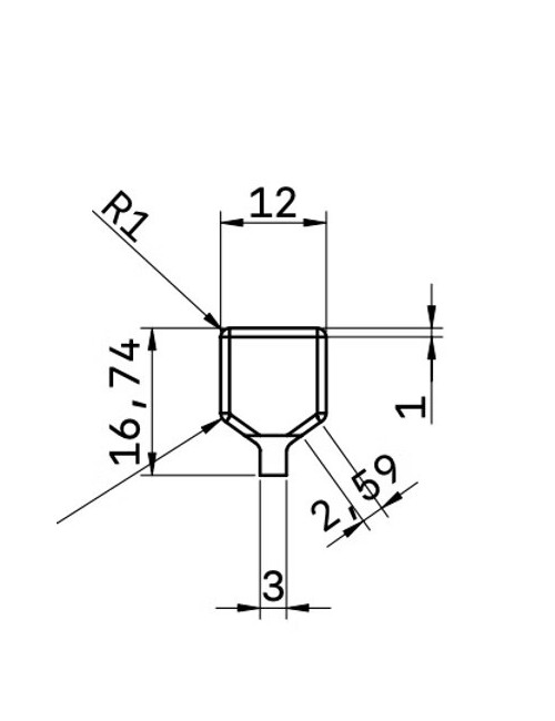 MIRETTE TUNGSTENE FIL COUPANT FORME CARRE L16 CM