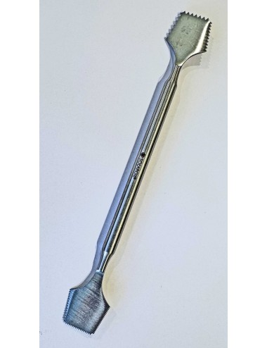 OUTIL INOX DOUBLE 200MM CRANTE GROS