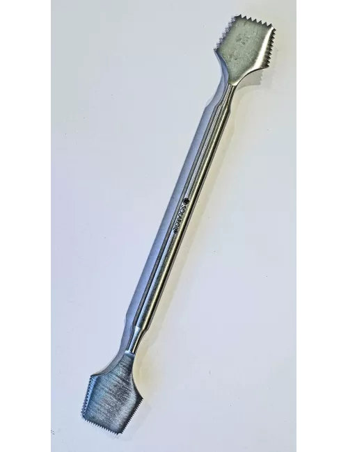 OUTIL INOX DOUBLE 200MM CRANTE GROS