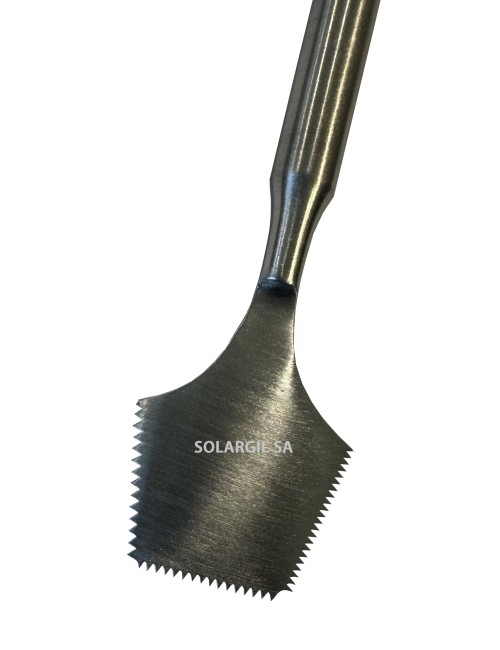 OUTIL INOX DOUBLE 200MM CRANTE GROS