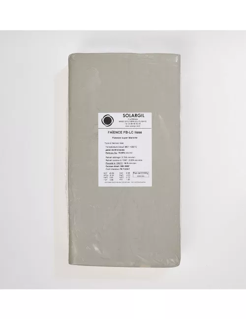 FAÏENCE SUPER BLANCHE LISSE - FBLC - 12,5 kg