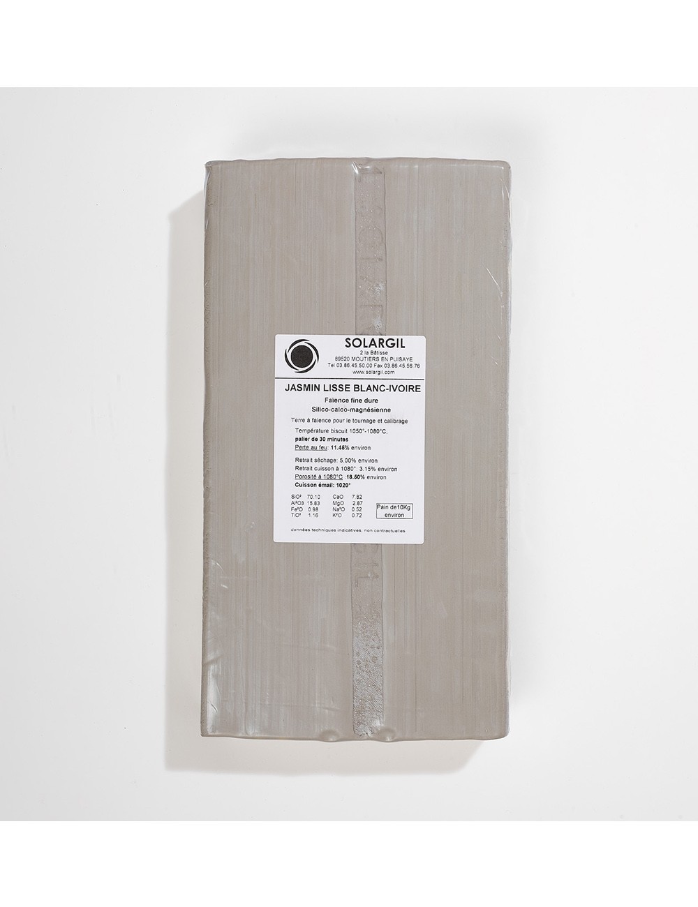 FAÏENCE IVOIRE LISSE - JASMIN. - 10 kg 