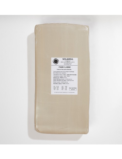 FAÏENCE EXTRA BLANCHE LISSE - FAM5 - 12,5 KG