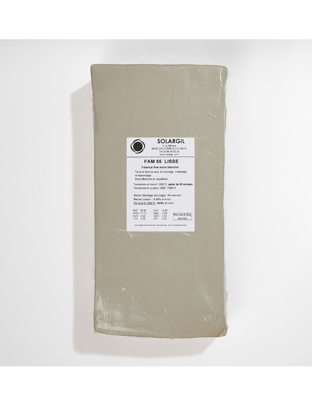 FAÏENCE EXTRA BLANCHE - FAM55 - 12,5 KG