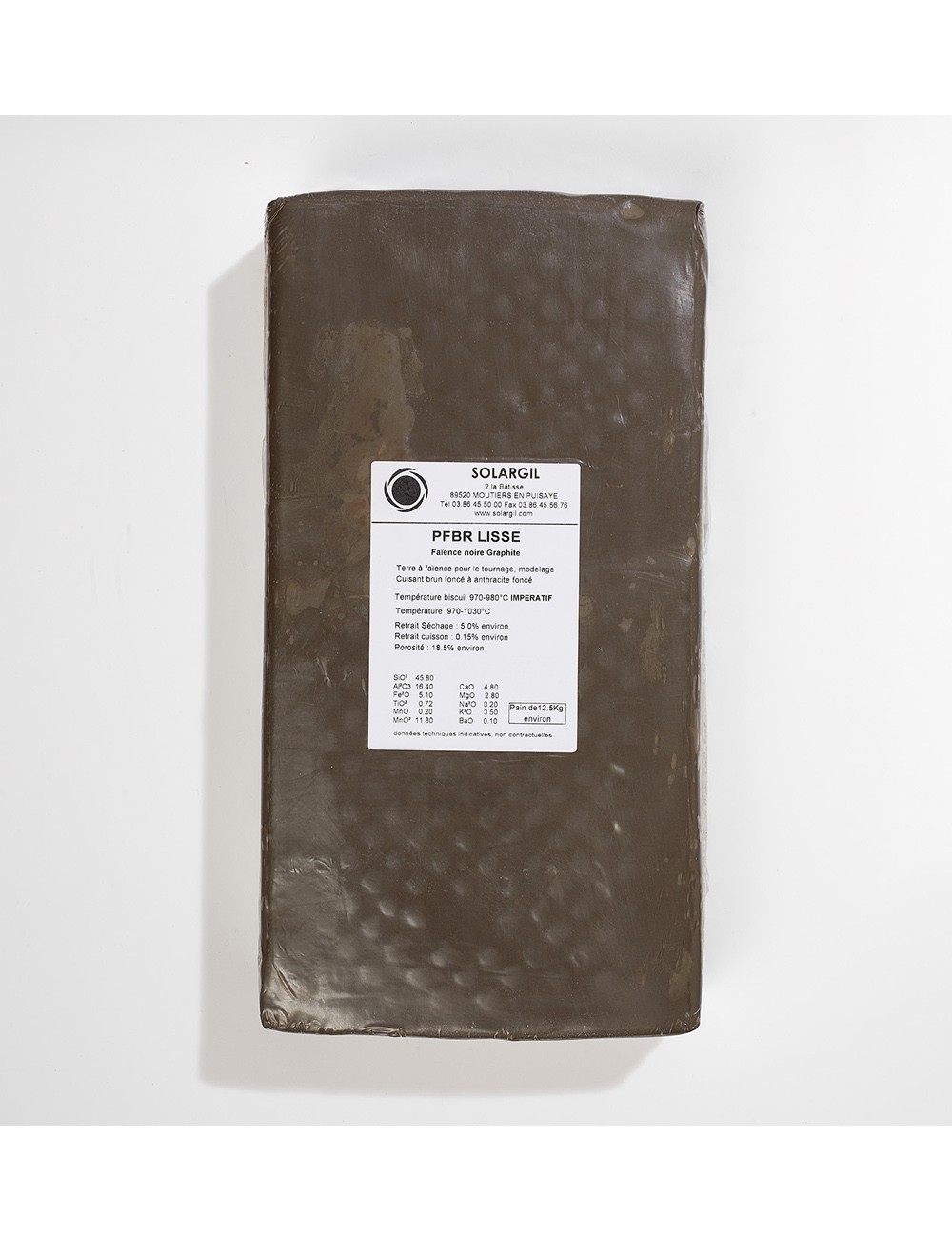 FAÏENCE BRUNE LISSE - PFBR - 12,5 kg