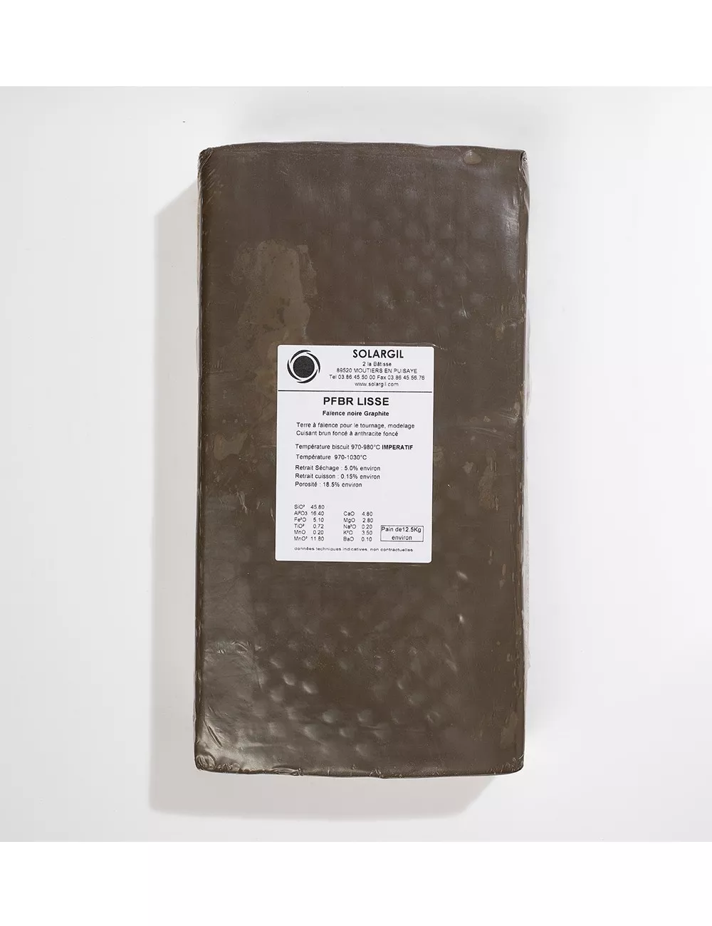 FAÏENCE BRUNE LISSE - PFBR - 12,5 kg