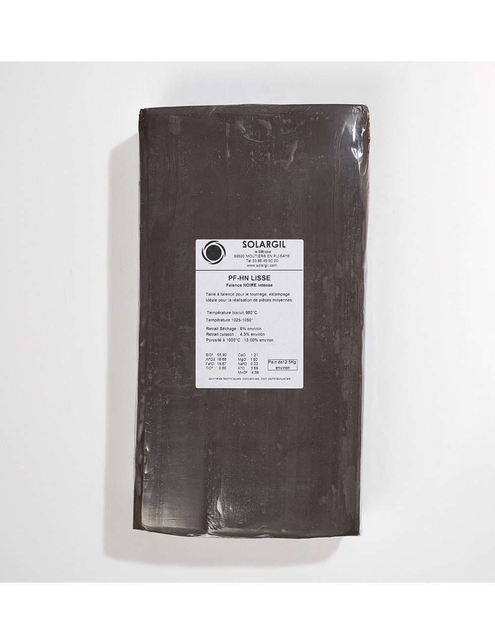 FAÏENCE ULTRA NOIRE LISSE - PFHN - 12,5 kg