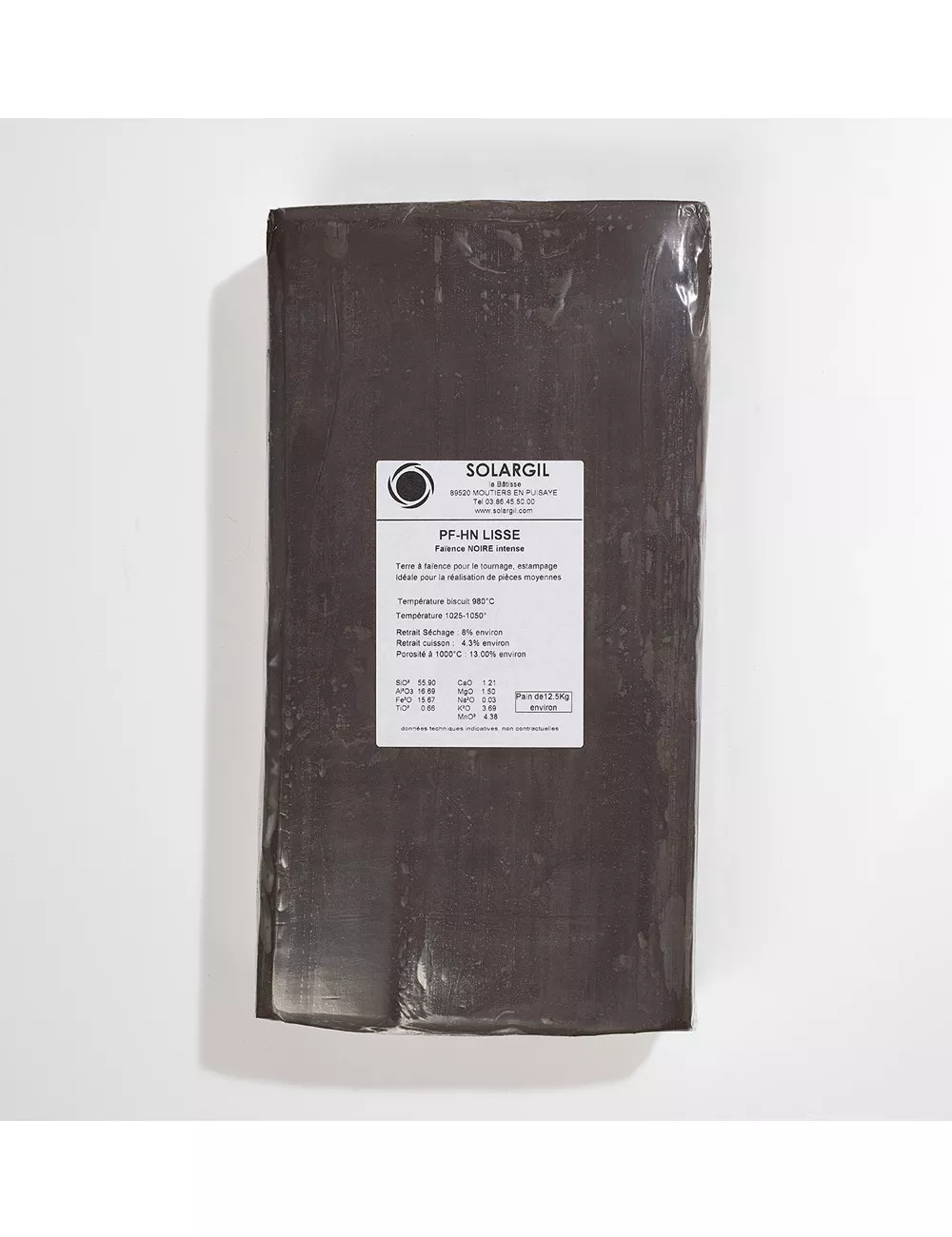 FAÏENCE ULTRA NOIRE LISSE - PFHN - 12,5 kg