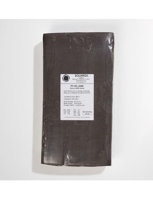 FAÏENCE ULTRA NOIRE LISSE - PFHN - 12,5 kg