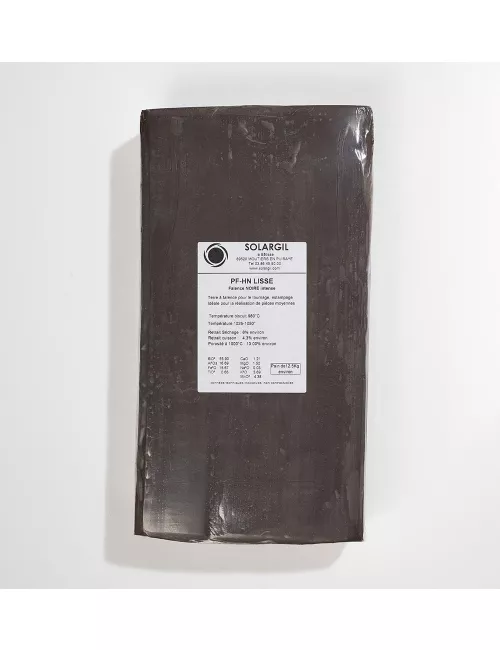 FAÏENCE ULTRA NOIRE LISSE - PFHN - 12,5 kg