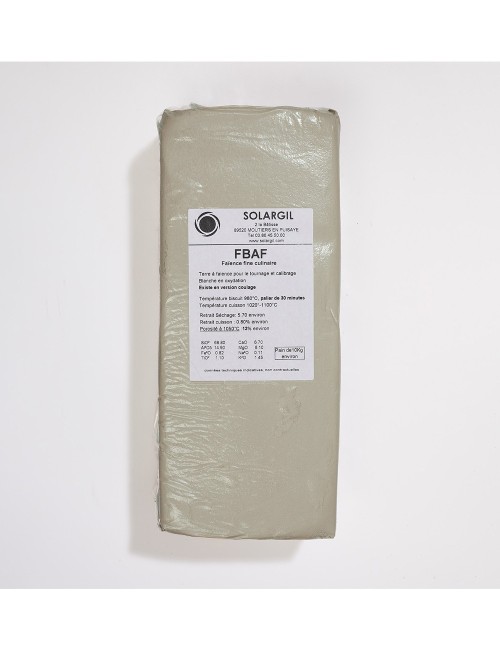 FAÏENCE BLANCHE CULINAIRE LISSE - FBAF - 10 KG