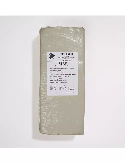 FAÏENCE BLANCHE CULINAIRE LISSE - FBAF - 10 kg