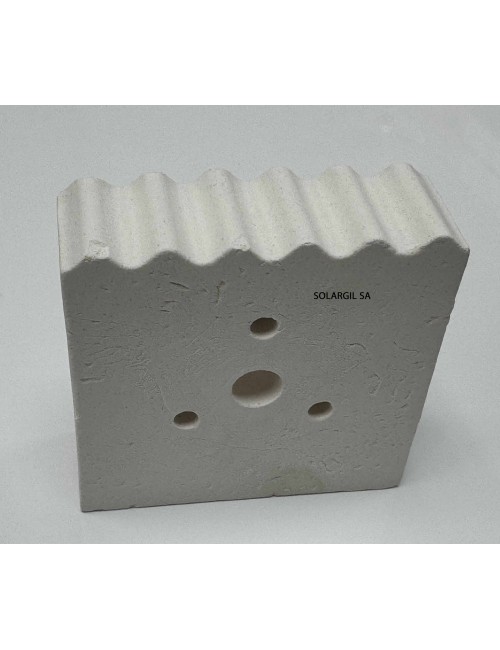 SUPPORT REFRACTAIRE CORDIERITE 60X60X15MM  3 TROUS