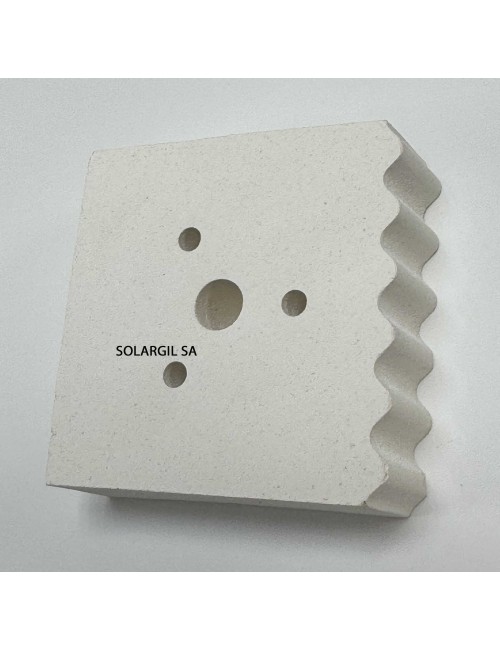 SUPPORT REFRACTAIRE CORDIERITE 60X60X15MM  3 TROUS