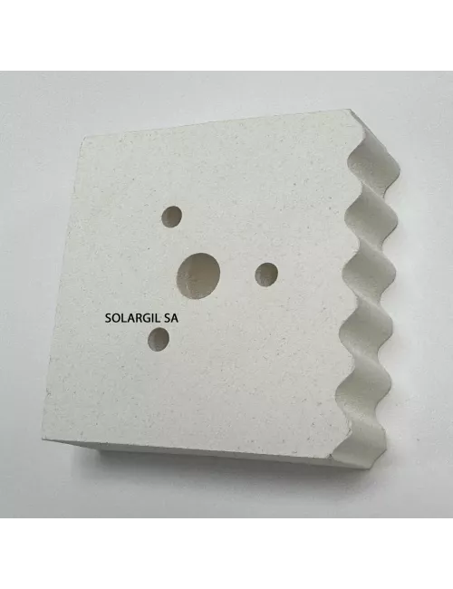 SUPPORT REFRACTAIRE CORDIERITE 60X60X15MM  3 TROUS
