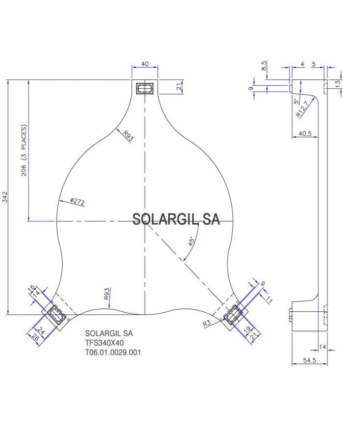 SUPPORTS ASSIETTES EN TFS-FL PLEIN 340*40 1300°C