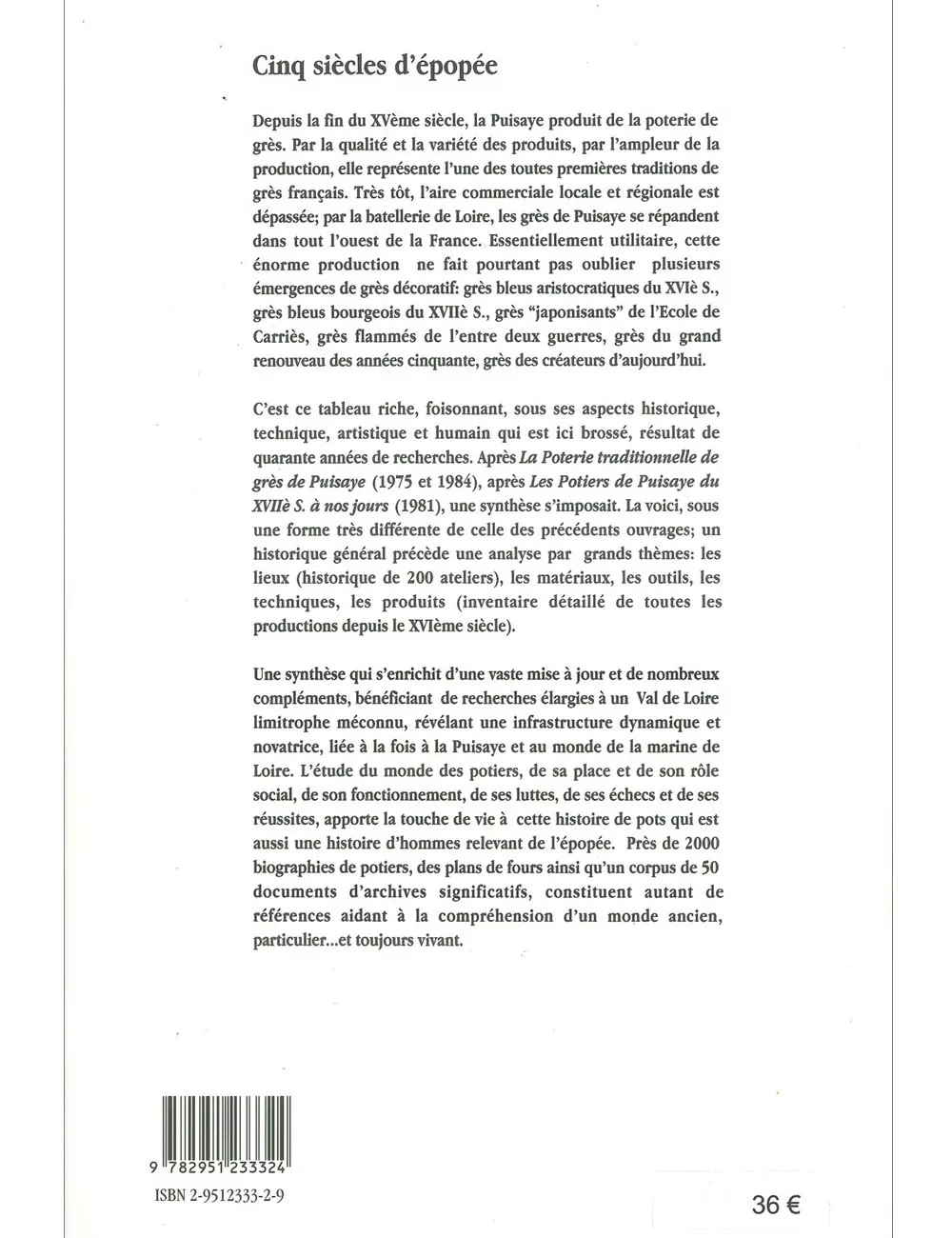 LIVRE POTERIES ET POTIERS DE PUISAYE