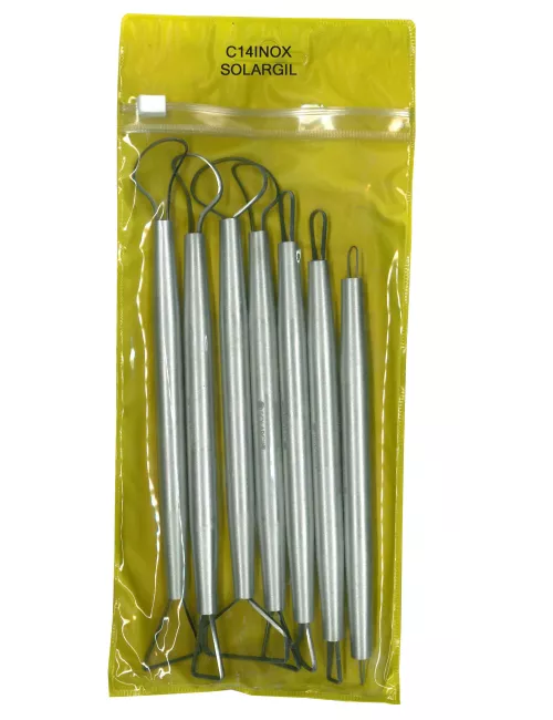 KIT 7 MIRETTES ASSORTIES DOUBLE FIL COUPANT INOX
