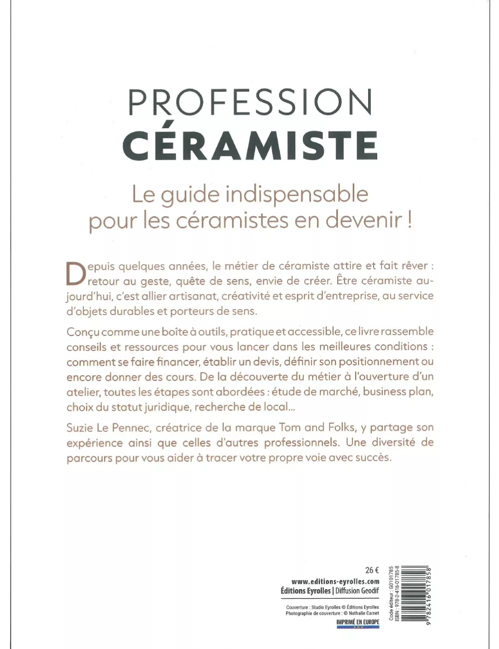 LIVRE PROFESSION CÉRAMISTE