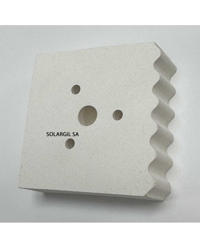 SUPPORT REFRACTAIRE CORDIERITE 60X60X15MM  3 TROUS