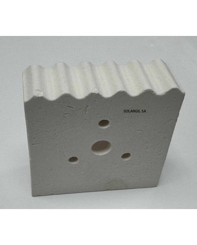 SUPPORT REFRACTAIRE CORDIERITE 60X60X15MM  3 TROUS