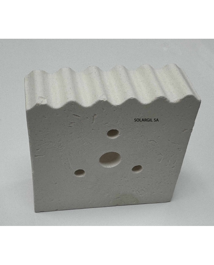 SUPPORT REFRACTAIRE CORDIERITE 60X60X15MM  3 TROUS