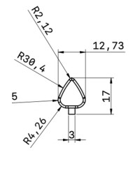 MIRETTE TUNGSTENE FIL COUPANT TRIANGULAIRE L16CM