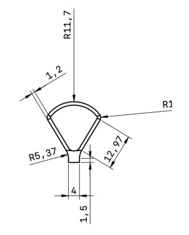 MIRETTE TUNGSTENE FIL COUPANT FORME ARC L17.5CM