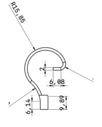 MIRETTE TUNGSTENE FIL COUPANT FORME G L17.5CM