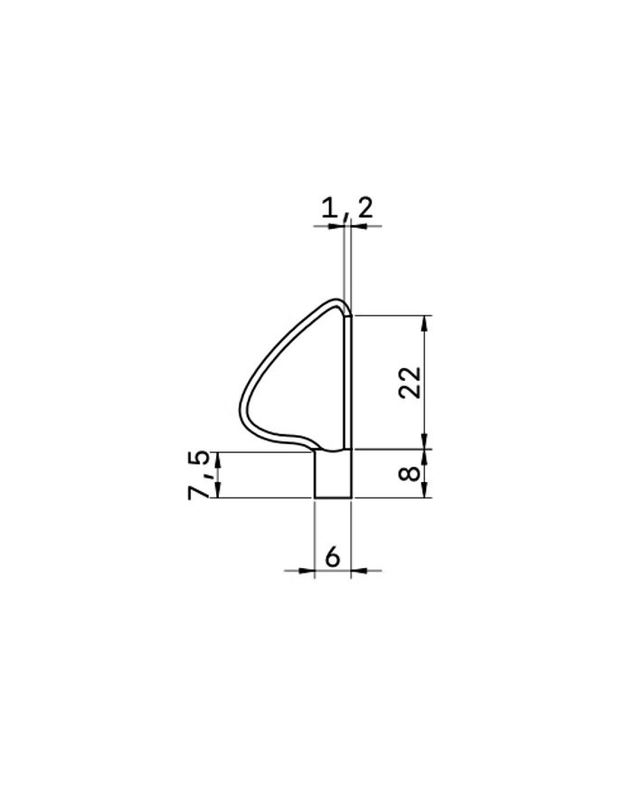 MIRETTE TUNGSTENE FIL COUPANT FORME DEMI FLECHE L19CM